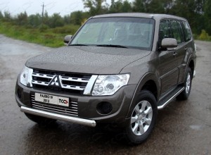 Обвес для MITSUBISHI Pajero IV 2011-2014 Защита передняя (овальная) 75х42 мм