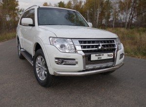 Обвес для MITSUBISHI Pajero IV 2014- Защита передняя нижняя 76,1 мм