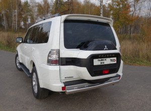 Обвес для MITSUBISHI Pajero IV 2014- Защита задняя (центральная) 75х42 мм