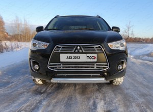 Обвес для MITSUBISHI ASX 2013-2017 Защита передняя нижняя (овальная) 75х42 мм