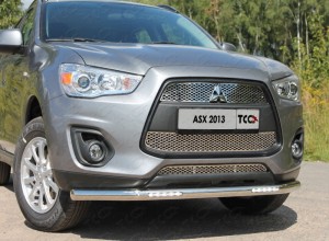 Обвес для MITSUBISHI ASX 2013-2017 Защита передняя нижняя (с ДХО) 60,3 мм