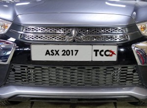 Обвес для MITSUBISHI ASX 2017- Решетка радиатора верхняя (лист) (комплект 4шт)