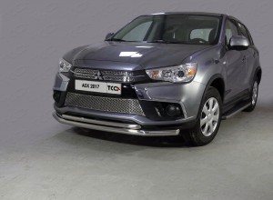 Обвес для MITSUBISHI ASX 2017- Защита передняя нижняя (двойная) 60,3/42,4 мм