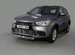 Обвес для MITSUBISHI ASX 2017- Защита передняя нижняя (овальная) 75х42 мм