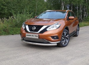 Обвес для NISSAN Murano 2016- Защита передняя нижняя (овальная) 75х42 мм