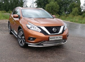 Обвес для NISSAN Murano 2016- Защита передняя нижняя (двойная) 60,3/42,4 мм