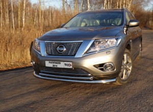 Обвес для NISSAN Pathfinder 2014- Защита передняя нижняя (двойная) 76,1/50,8 мм