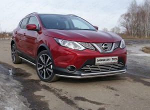 Обвес для NISSAN Qashqai 2015-2019 SPB Защита передняя нижняя (двойная) 42,4/42,4 мм