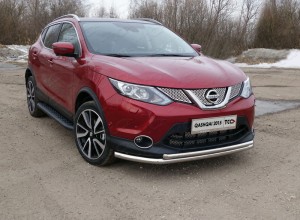 Обвес для NISSAN Qashqai 2015-2019 SPB Защита передняя нижняя (двойная) 60,3/42,4 мм