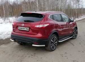 Обвес для NISSAN Qashqai 2015-2019 SPB Защита задняя (уголки под фаркоп) 60,3 мм