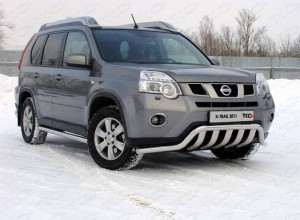 Обвес для NISSAN X-Trail (T31) 2011-2015 Защита передняя нижняя 60,3/75 мм