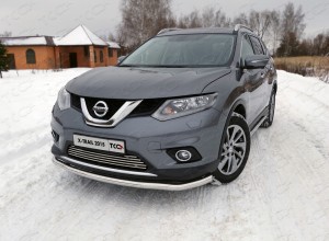 Обвес для NISSAN X-Trail (T32) 2015-2018 Защита передняя нижняя (длинная) 60,3 мм