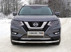 Обвес для NISSAN X-Trail (T32) 2018- Защита передняя нижняя (с ДХО) 60,3 мм