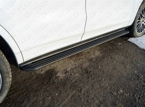 Обвес для PORSCHE Cayenne Turbo 2018- Пороги алюминиевые Slim Line Black 1920 мм