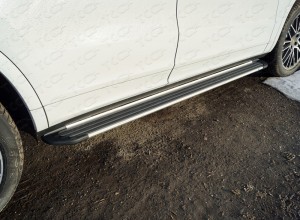Обвес для PORSCHE Cayenne Turbo 2018- Пороги алюминиевые Slim Line Silver 1920 мм