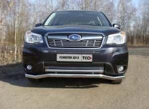 Обвес для SUBARU Forester (SJ) 2013-2015 Защита передняя нижняя (двойная) 60,3/42,4 мм