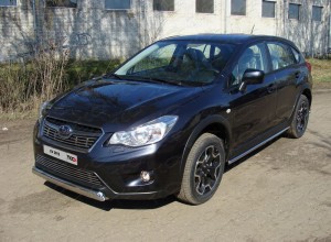 Обвес для SUBARU XV 2012-2017 Защита передняя нижняя (овальная) 75х42 мм