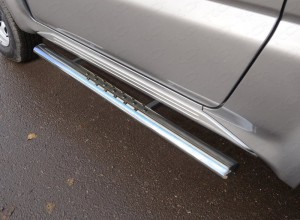 Обвес для SUZUKI Jimny 2012-2018 Пороги овальные с проступью 75х42 мм