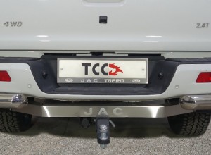 Обвес для JAC T8 Pro 4WD 2.4T МКПП 2023- Фаркоп (оцинкованный, надпись JAC, шар E) для автомобиля JAC T8 Pro 4WD 2.4T МКПП 2023