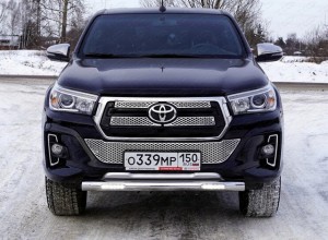 Обвес для TOYOTA Hilux Exclusive 2018- Защита передняя нижняя (с ДХО) 76,1 мм