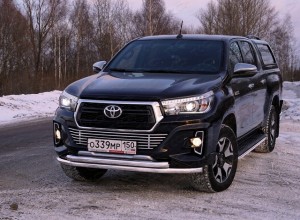 Обвес для TOYOTA Hilux Exclusive 2018- Защита передняя нижняя (двойная) 60,3/60,3 мм