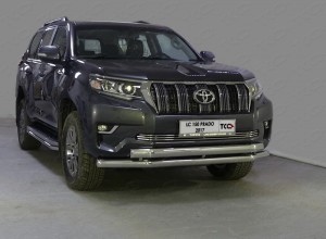 Обвес для TOYOTA Land Cruiser 150 Prado 2017- Защита передняя нижняя (двойная) 76,1/75 мм