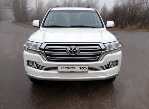 Обвес для TOYOTA Land Cruiser 200 2015- (кроме EXECUTIVE) Защита передняя нижняя (овальная длинная) 75х42 мм