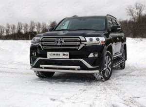 Обвес для TOYOTA Land Cruiser 200 EXECUTIVE 2016-2018 Защита передняя нижняя (двойная) 76,1/60,3 мм