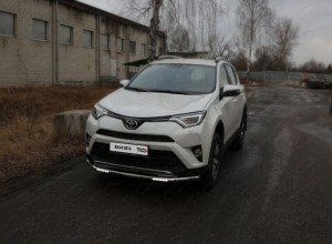 Обвес для TOYOTA RAV4 2015-2019 Защита передняя нижняя (с ДХО) 60,3 мм