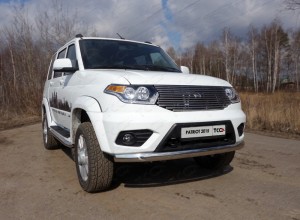 Обвес для UAZ Patriot 2014- Защита передняя нижняя (овальная) 75х42 мм