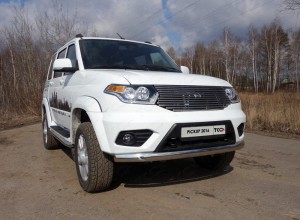 Обвес для UAZ Pickup 2015- Защита передняя нижняя (овальная) 75х42 мм