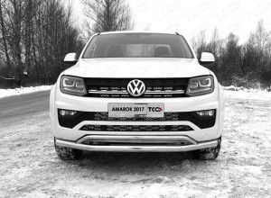 Обвес для VOLKSWAGEN Amarok 2016- Защита передняя нижняя (двойная) 76,1/42,4 мм