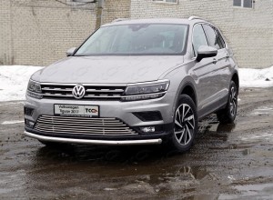 Обвес для VOLKSWAGEN Tiguan 2017-2021 Решетка радиатора верхняя (без парктроников) 12 мм