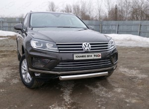 Обвес для VOLKSWAGEN Touareg 2014-2018 Защита передняя нижняя (овальная) 75х42 мм