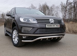 Обвес для VOLKSWAGEN Touareg 2014-2018 Защита передняя нижняя (кенгурин) 60,3/42,4 мм