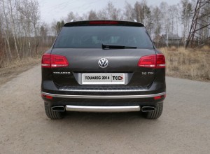 Обвес для VOLKSWAGEN Touareg 2014-2018 Защита задняя (овальная) 75х42 мм