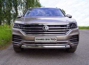 Обвес для VOLKSWAGEN Touareg 2018- Защита передняя нижняя (овальная) 75х42 мм