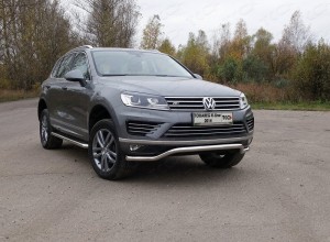 Обвес для VOLKSWAGEN Touareg R-Line 2014 Защита передняя нижняя (кенгурин) 60,3 мм