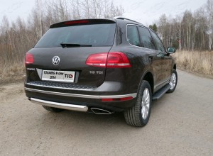 Обвес для VOLKSWAGEN Touareg R-Line 2014 Защита задняя (овальная) 75х42 мм