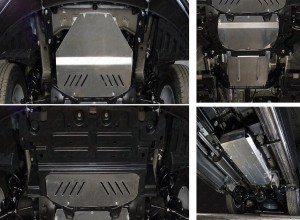 Обвес для HYUNDAI H-1 2018- Защиты комплект (алюминий) 4мм (картер, кпп, бак) для Hyundai H-1 2WD 2018-