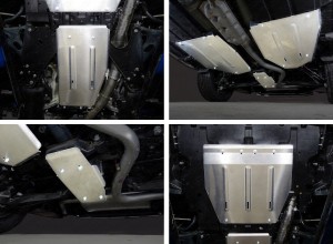 Обвес для SUBARU Forester (S5) 2018- Защиты комплект (алюминий) 4мм (картер малая кпп, задний дифференциал, бак правая, бак левая) для Subaru Forester (S5) 2018-