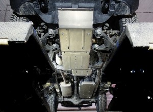 Обвес для JAC T8 Pro 4WD 2.4T МКПП 2023- Защиты комплект (алюминий) 4мм (картера, переднего моста, КПП, раздаточной коробки, бака) для автомобиля JAC T8 Pro 4WD 2.4T МКПП 2023